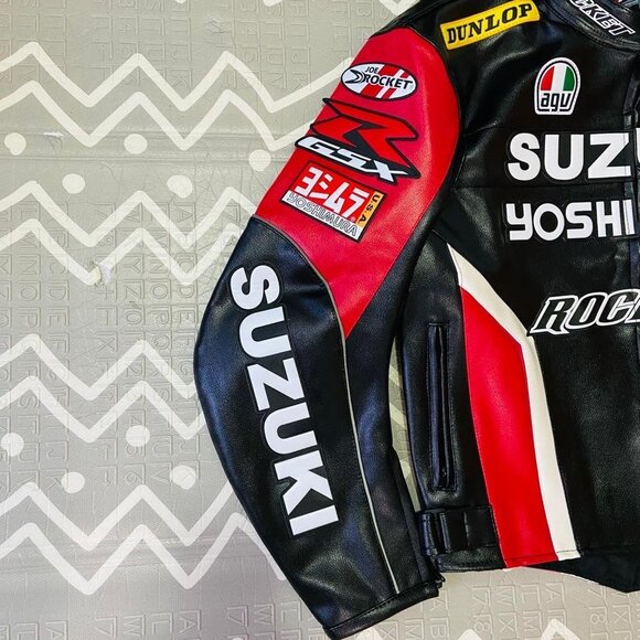 Joe Rocket SUZUKI Moto Racing Motorcycle Leather Jacket Embroidered - Picture 4 of 9